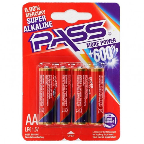 Батарейка 'PASS' ALKALINE АА 1,5V (4шт.) арт. C 56888