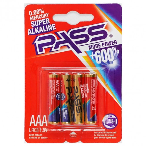 Батарейка 'PASS' ALKALINE ААА 1,5V (4шт.) арт. C 56889