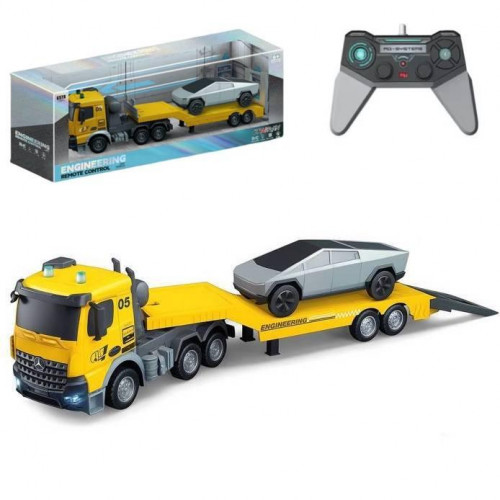 Трейлер (автовоз) на радіокеруванні з машинкою Tesla Cybertruck арт. YJ 132-9