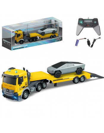 Трейлер (автовоз) на радіокеруванні з машинкою Tesla Cybertruck арт. YJ 132-9