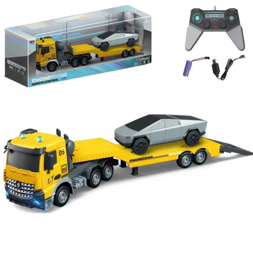 Трейлер (автовоз) на радіокеруванні з машинкою Tesla Cybertruck арт. YJ 132-9