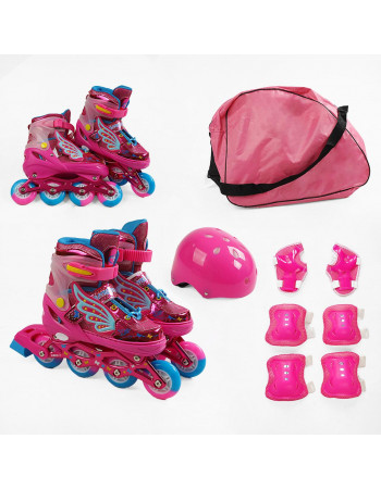 Комплект - ролики із захистом розмір M /35-38/колеса PU арт. SC-91300 М