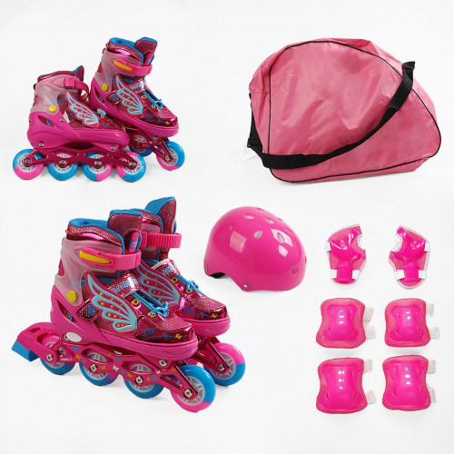 Комплект - ролики із захистом розмір M /35-38/колеса PU арт. SC-91300 М