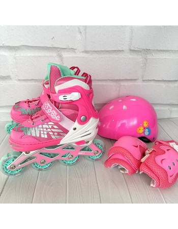 Комплект - ролики із захистом розмір M /35-38/колеса PU арт. 7295-М