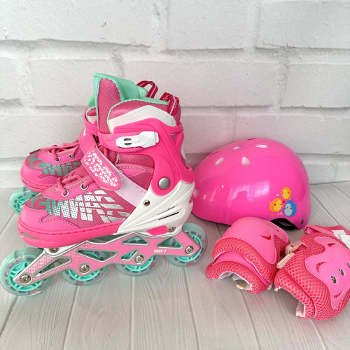 Комплект - ролики із захистом розмір M /35-38/колеса PU арт. 7295-М