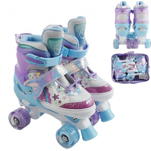 Ролики дитячі розсувні (квади) розмір M /34-38, колеса PU арт. R-620-80 М