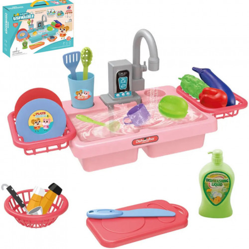 Ігровий набір - кухонна раковина/мийка з циркуляцією води РОЖЕВА арт. 2016-142