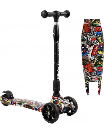 Самокат Best Scooter Maxi (складне кермо, колеса світяться) арт. 98-277