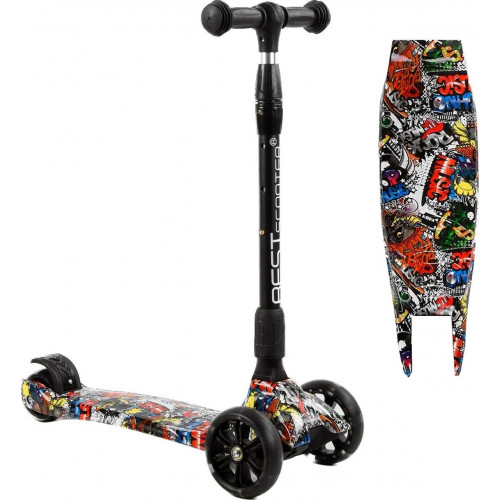 Самокат Best Scooter Maxi (складне кермо, колеса світяться) арт. 98-277