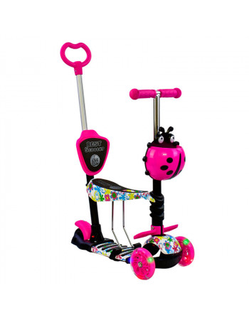 Самокат - беговел 5 в1 Best Scooter з батьківською ручкою і підніжками арт. 62310