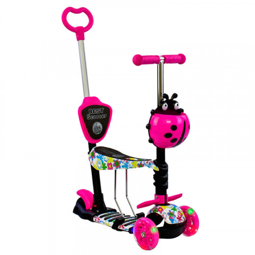 Самокат - беговел 5 в1 Best Scooter з батьківською ручкою і підніжками арт. 62310
