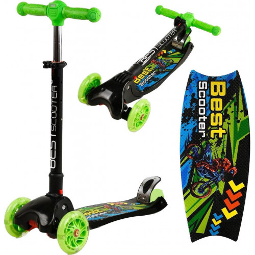 Самокат Best Scooter Maxi (складне кермо, колеса світяться, ліхтар) арт. L-8574