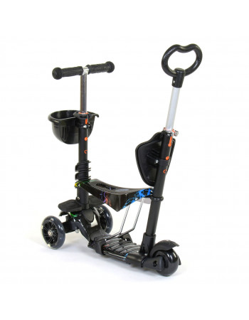 Самокат - беговел 5в1 Best Scooter з батьківською ручкою і підніжками арт. 35110