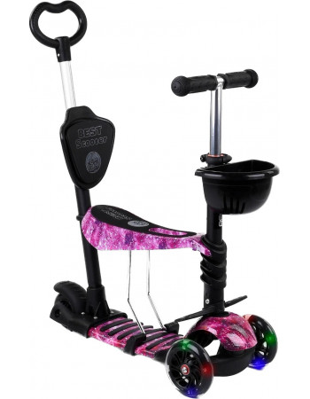Самокат - беговел 5 в1 Best Scooter з батьківською ручкою і підніжками арт. 71905