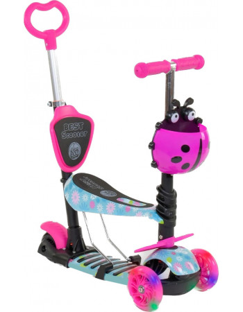 Самокат - беговел 5 в1 Best Scooter з батьківською ручкою і підніжками арт. 11210
