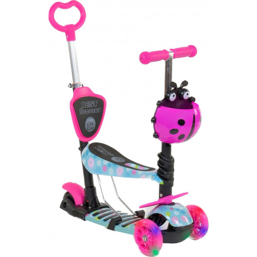 Самокат - беговел 5 в1 Best Scooter з батьківською ручкою і підніжками арт. 11210