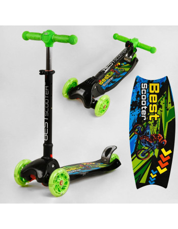 Самокат Best Scooter Maxi (складне кермо, колеса світяться, ліхтар) арт. L-8574