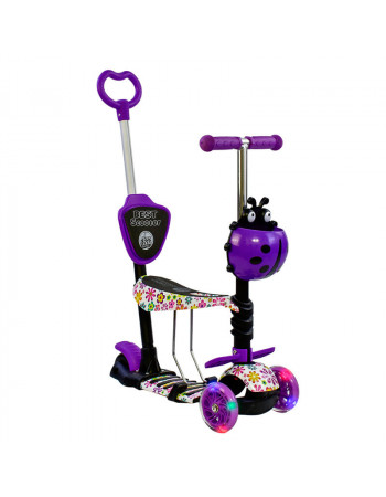 *Самокат - беговел 5 в1 Best Scooter з батьківською ручкою і підніжками арт. 97240