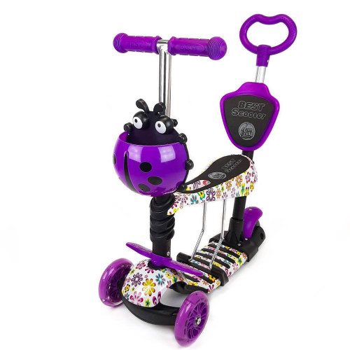 *Самокат - беговел 5 в1 Best Scooter з батьківською ручкою і підніжками арт. 97240