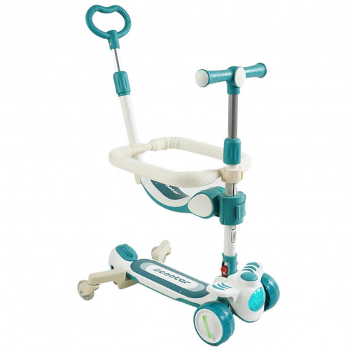 Самокат 5в1 Skyper із захисним бампером та дод. колесами (музика, підсвічування, укр. озвучка) арт. RT-12615