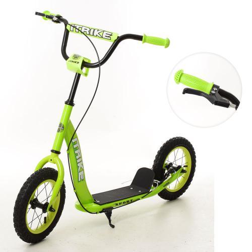 *Самокат для дітей і дорослих Scooter з ручним гальмом (САЛАТОВИЙ) арт. 2-043-1-GR