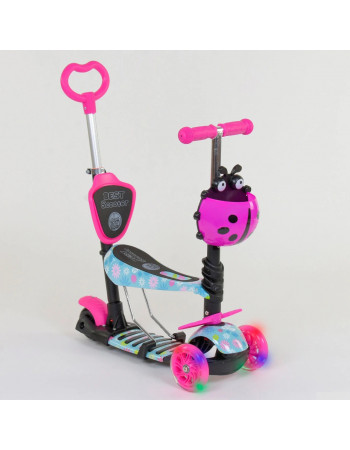 Самокат - беговел 5 в1 Best Scooter з батьківською ручкою і підніжками арт. 11210