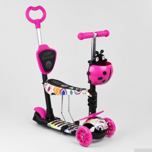 Самокат - велобіг 5 в1 Best Scooter з батьківською ручкою та підніжками арт. 75009
