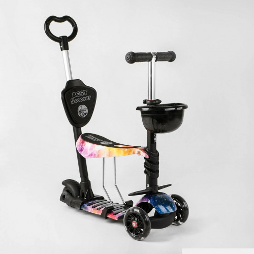 Самокат - велобіг 5 в1 Best Scooter з батьківською ручкою та підніжками арт. 16102