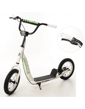 *Самокат для дітей і дорослих Scooter з ручним гальмом (БІЛИЙ) арт. 2-043-1-W