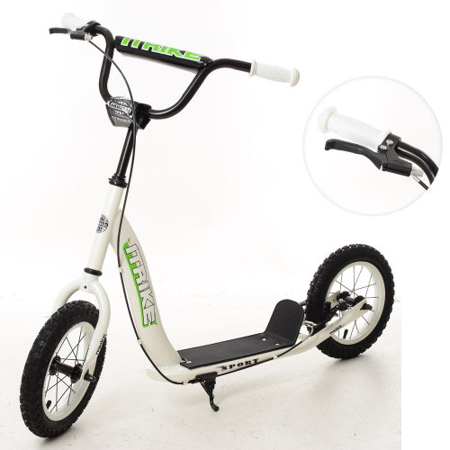 *Самокат для дітей і дорослих Scooter з ручним гальмом (БІЛИЙ) арт. 2-043-1-W