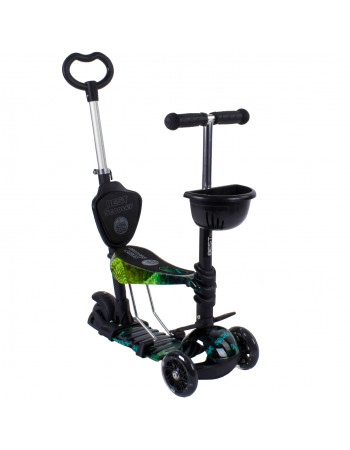 Самокат - беговел 5 в1 Best Scooter з батьківською ручкою і підніжками арт. 10999