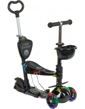 Самокат - беговел 5в1 Best Scooter з батьківською ручкою і підніжками арт. 35110
