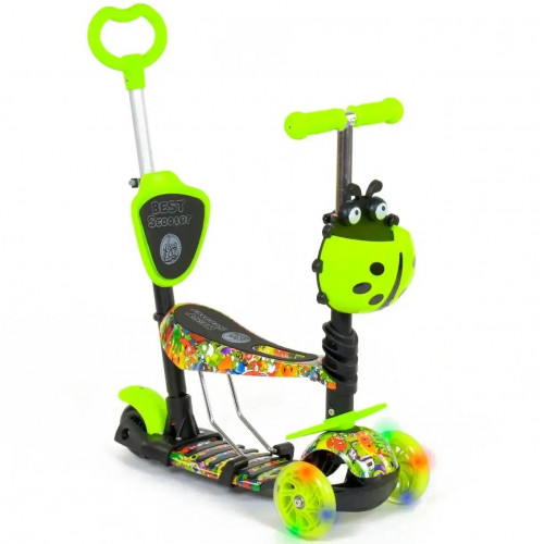 *Самокат - беговел 5в1 Best Scooter з батьківською ручкою і підніжками арт. 55945