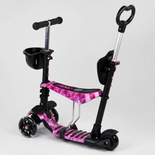 Самокат - беговел 5 в1 Best Scooter з батьківською ручкою і підніжками арт. 71905
