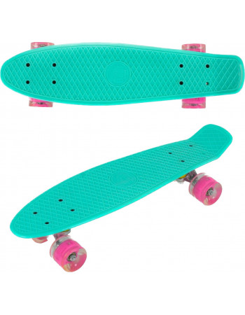 Скейт (пенні борд) Penny board зі світними колесами БІРЮЗОВИЙ арт. 6060