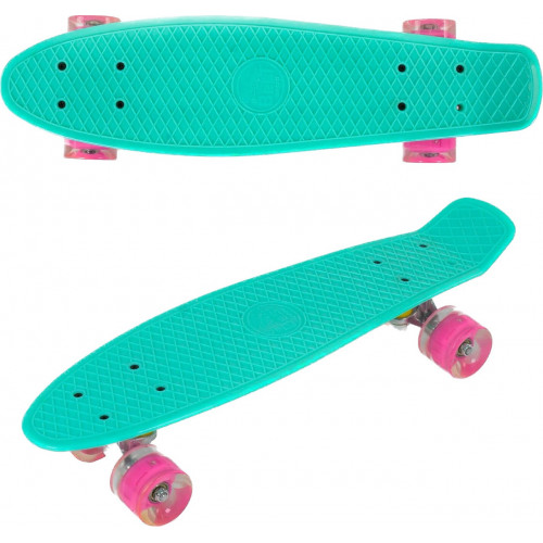 Скейт (пенні борд) Penny board зі світними колесами БІРЮЗОВИЙ арт. 6060