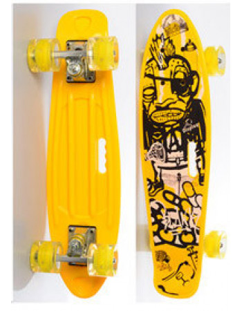Скейт (пінні борд) Penny board зі світними колесами ЖЕЛТИЙ арт. 0749-6