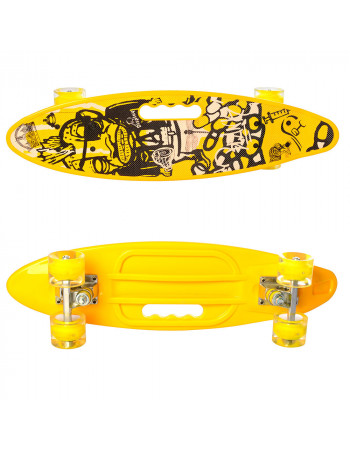 Скейт (пенни борд) Penny board (колеса светятся) ЖЕЛТЫЙ арт. 0461-2
