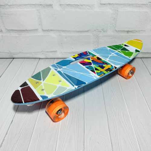 Скейт (пенні борд) Penny board (дека з ручкою, колеса світяться) ТМ Best Board арт. С 32040/1