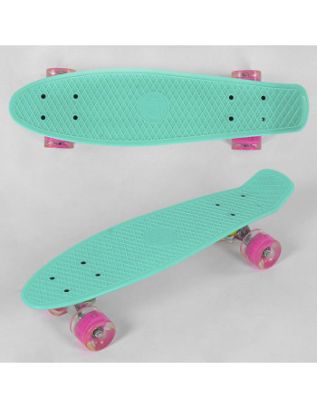 Скейт (пенні борд) Penny board зі світними колесами БІРЮЗОВИЙ арт. 6060