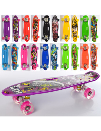 Скейт (пінні борд) Penny board зі світними колесами ЖЕЛТИЙ арт. 0749-6