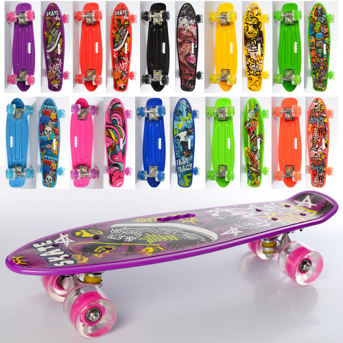 Скейт (пінні борд) Penny board зі світними колесами ЖЕЛТИЙ арт. 0749-6