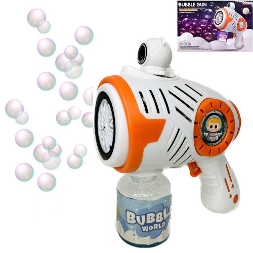 Пістолет з мильними бульбашками (генератор мильних бульбашок) “Космос” ПОМАРАНЧЕВИЙ арт. MT 30