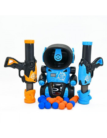 Ігровий набір - 2 помпових автомата з м'якими кульками та мішень СИНІЙ арт. YG 01 P