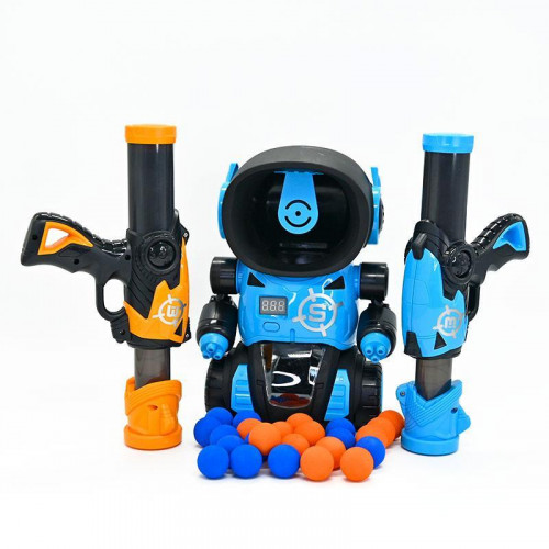 Ігровий набір - 2 помпових автомата з м'якими кульками та мішень СИНІЙ арт. YG 01 P