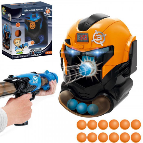 Автомат помповий з м'якими кульками та маскою-мішенню СИНЯ МАСКА арт. YG 10 P