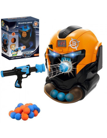 Автомат помповий з м'якими кульками та маскою-мішенню ПОМАРАНЧЕВА МАСКА арт. YG 10 P