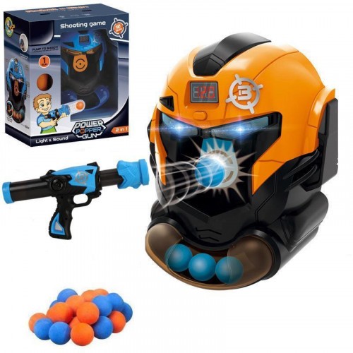 Автомат помповий з м'якими кульками та маскою-мішенню ПОМАРАНЧЕВА МАСКА арт. YG 10 P